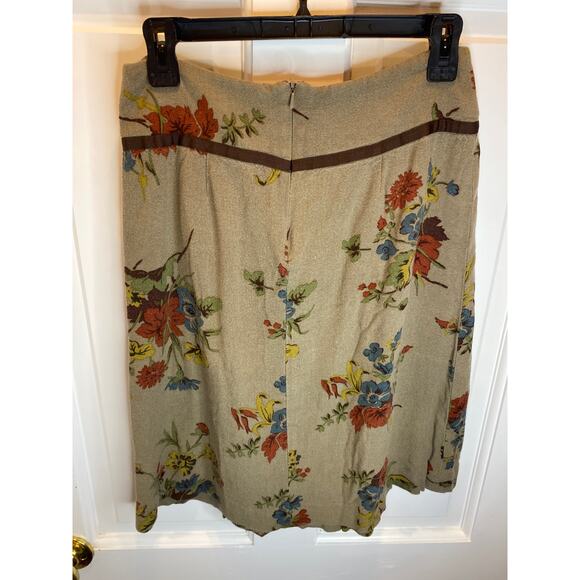 Brown cAbi Embroidered Floral Skirt 0 - Picture 5 of 6